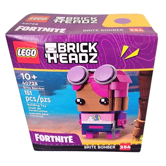 Lego Fortnite Brite Bomber 40728 Brick Headz Pink Building Set Toy New In Box - Picture 2 of 9